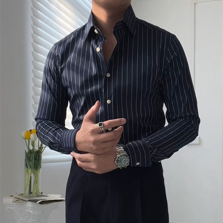 Autumn New Leisure Commute Windsor Collar Long-Sleeved Shirt