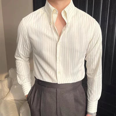 Autumn New Leisure Commute Windsor Collar Long-Sleeved Shirt