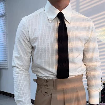 Autumn New Leisure Commute Windsor Collar Long-Sleeved Shirt