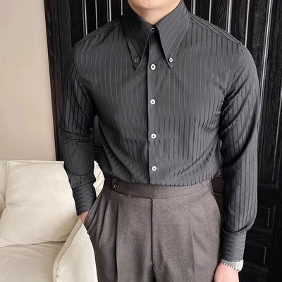 Autumn New Leisure Commute Windsor Collar Long-Sleeved Shirt