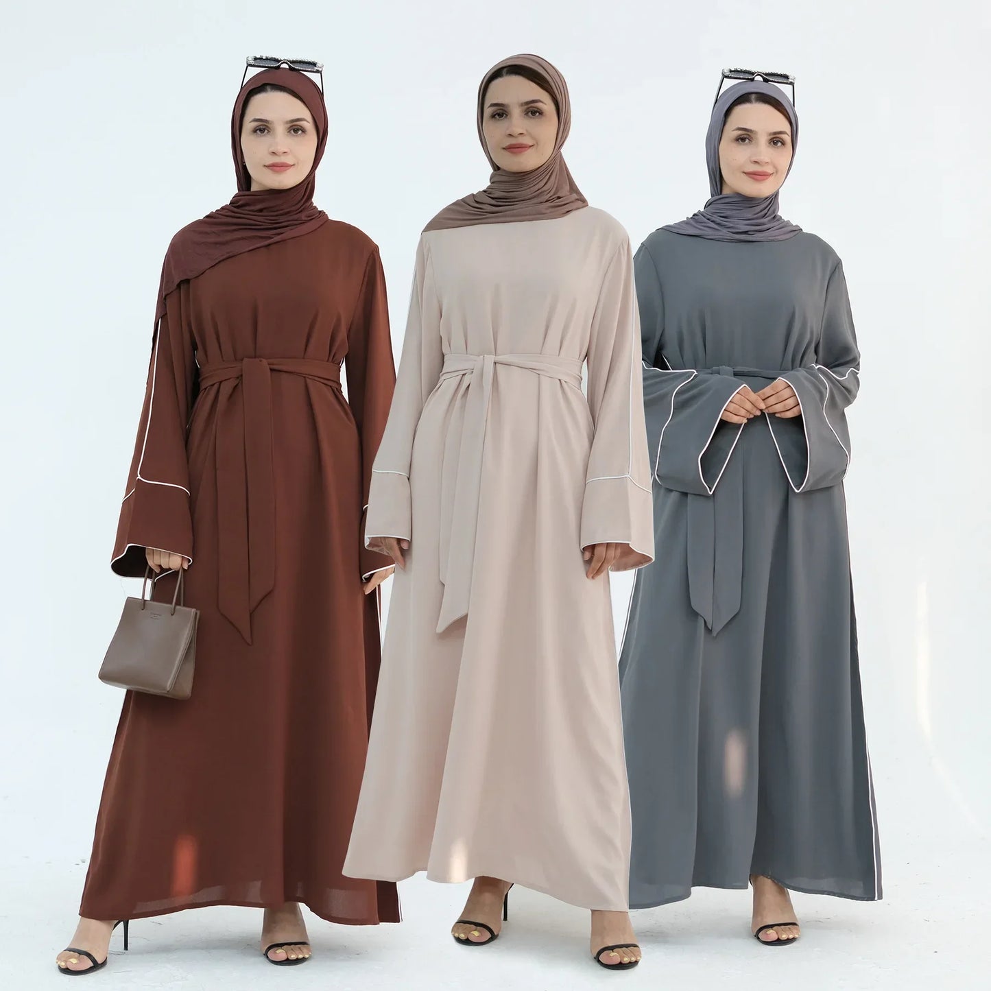 Eid Plain Closed Abaya Dress Silk Velvet Abayas for Women Dubai Luxury Muslim Modest Dresses Islamic Clothing Kaftan Hijab Robe