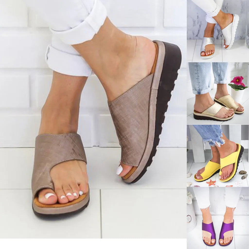 Women's Sandals New Female Shoes Comfy Platform Flat Sole Orthopedic Bunion Corrector Plus Size 35-43 Casual Shoes Woman