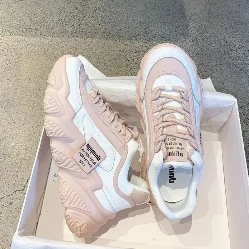 2024Women Shoes Fashion Trend Casual Sneakers Women Comfortable Soft Bottom Lace Up Female Platform Shoes Zapatos De Mujer