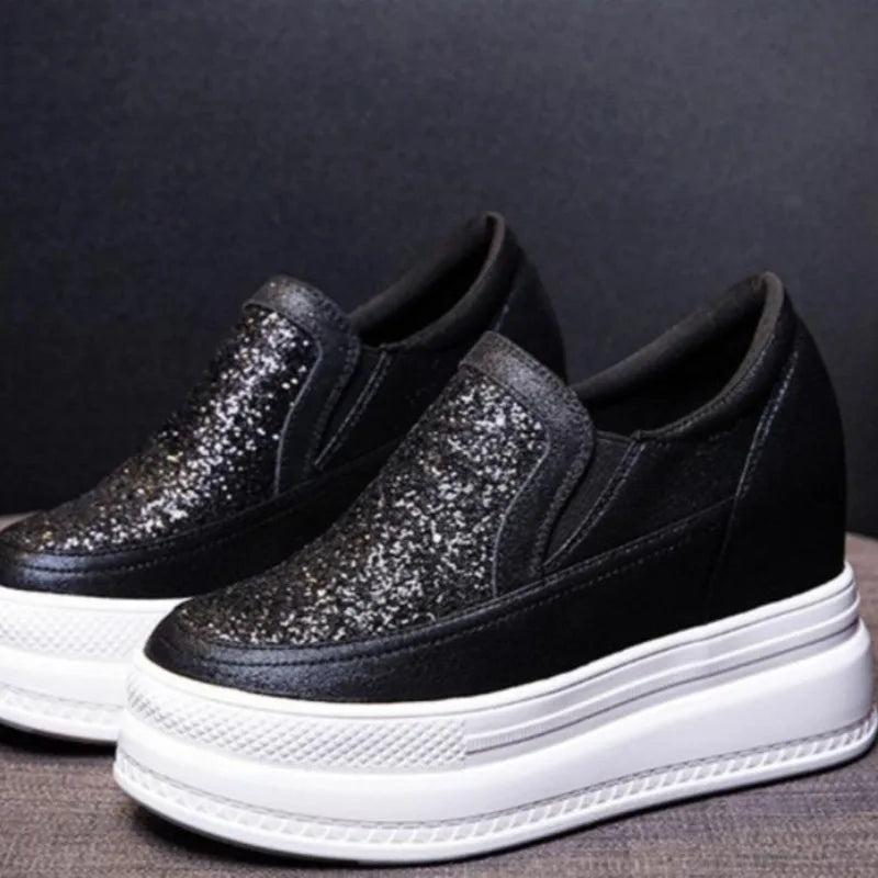 Woman Footwear Round Toe High on Platform Slip Shoes for Women Black Designer Luxury Casual Trends 2025 Offer Walking New in 39
