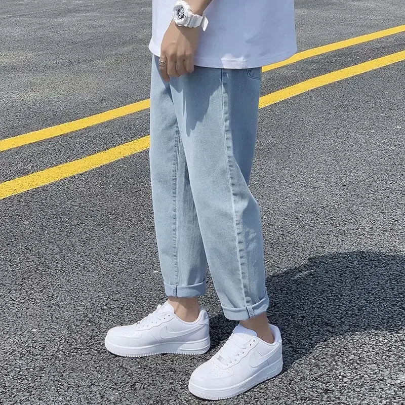 Men Jeans Male Trousers Simple Design High Quality Students Daily Casual Straight Denim Pants jeans for men clothing y2k jeans