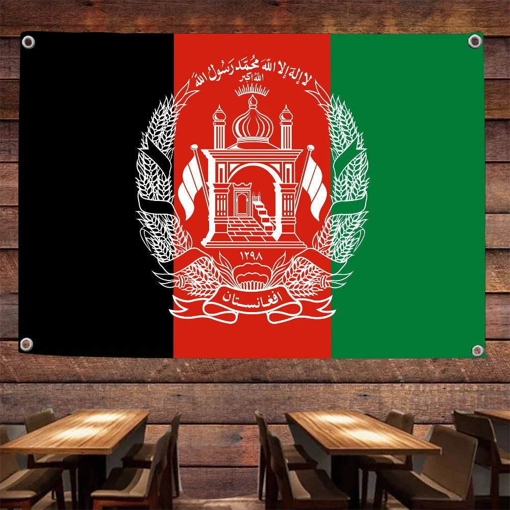 1pc Afghanistan Flag Flags And Banners Four Hole Flag Polyester Outdoor Decor Room Aesthetic