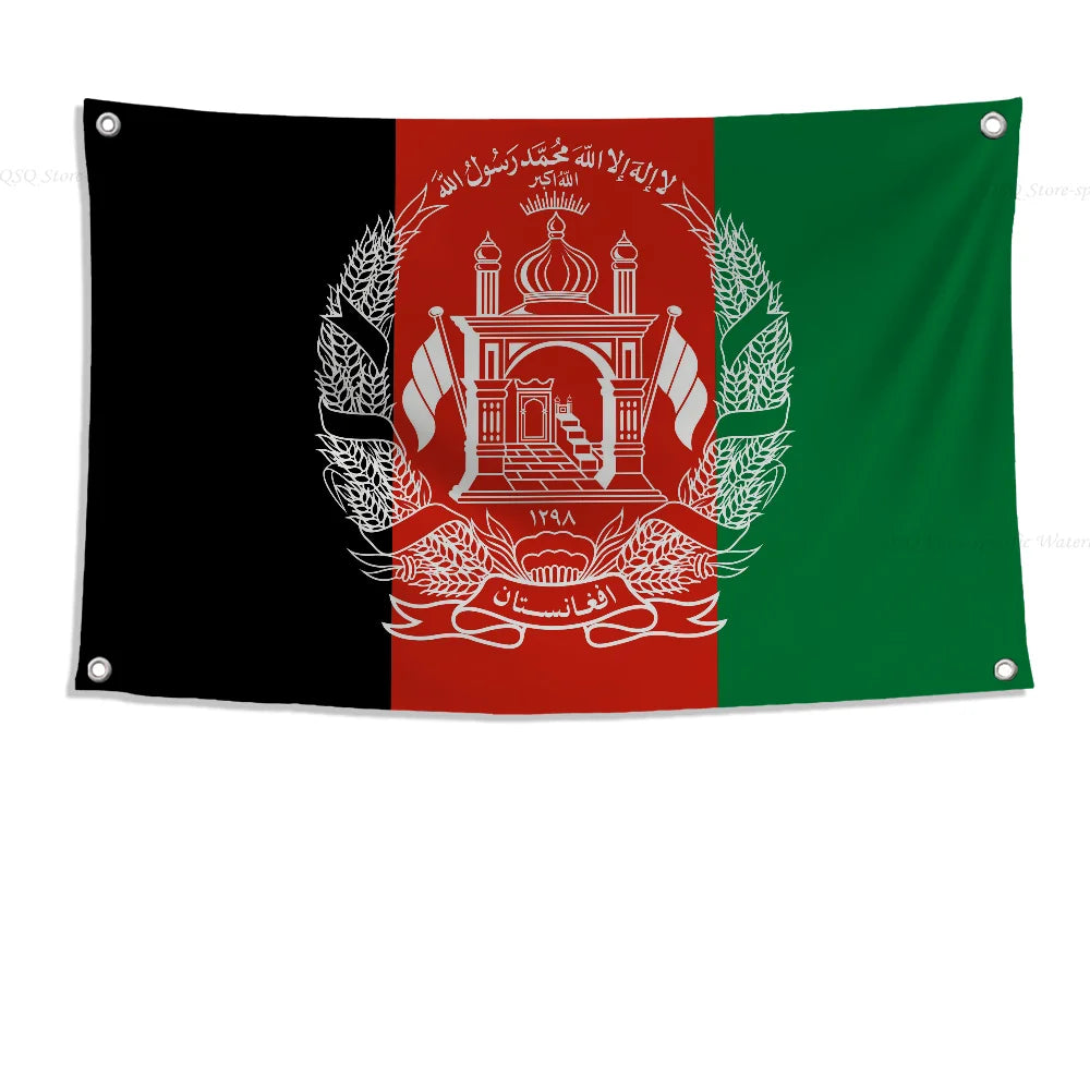 1pc Afghanistan Flag Flags And Banners Four Hole Flag Polyester Outdoor Decor Room Aesthetic