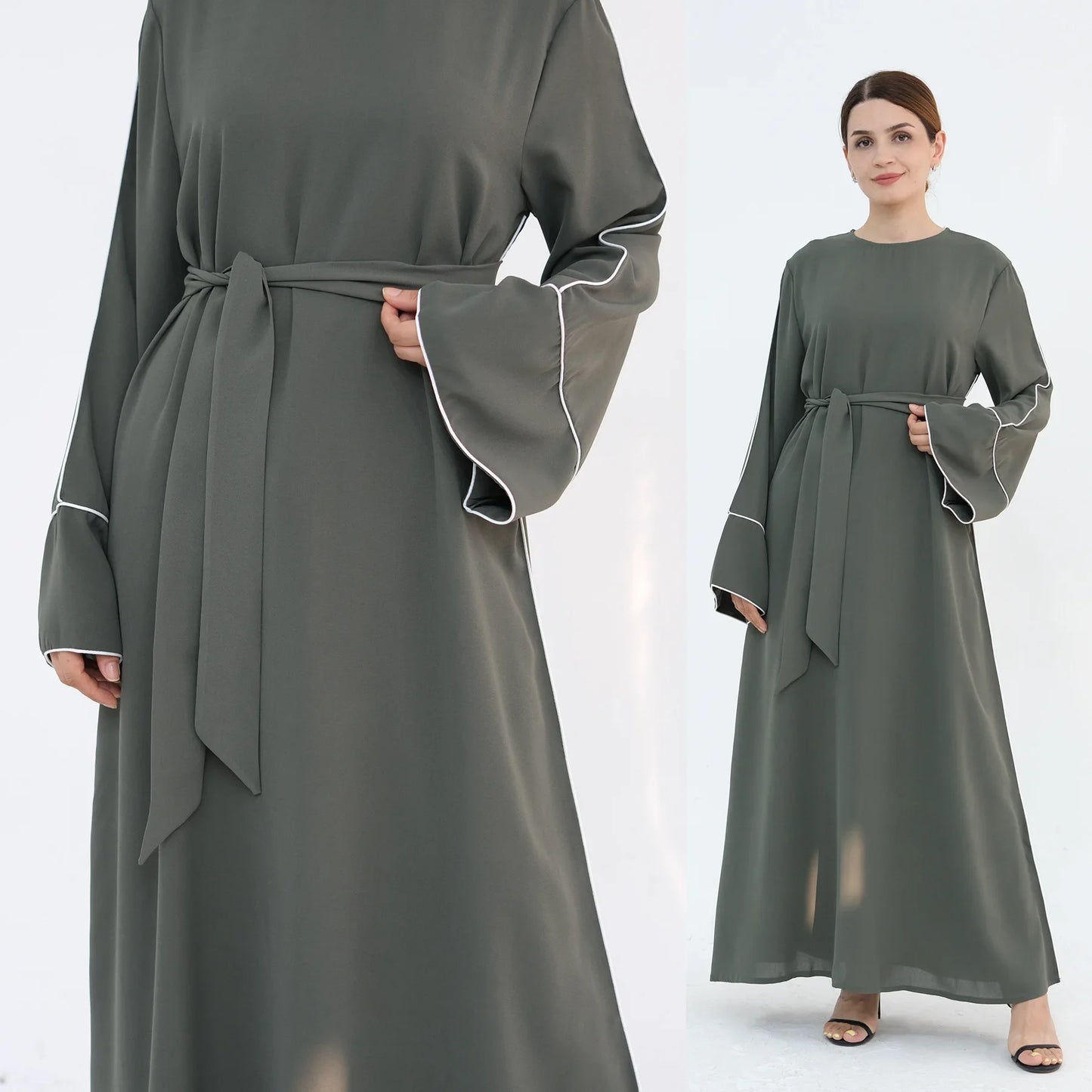 Eid Plain Closed Abaya Dress Silk Velvet Abayas for Women Dubai Luxury Muslim Modest Dresses Islamic Clothing Kaftan Hijab Robe
