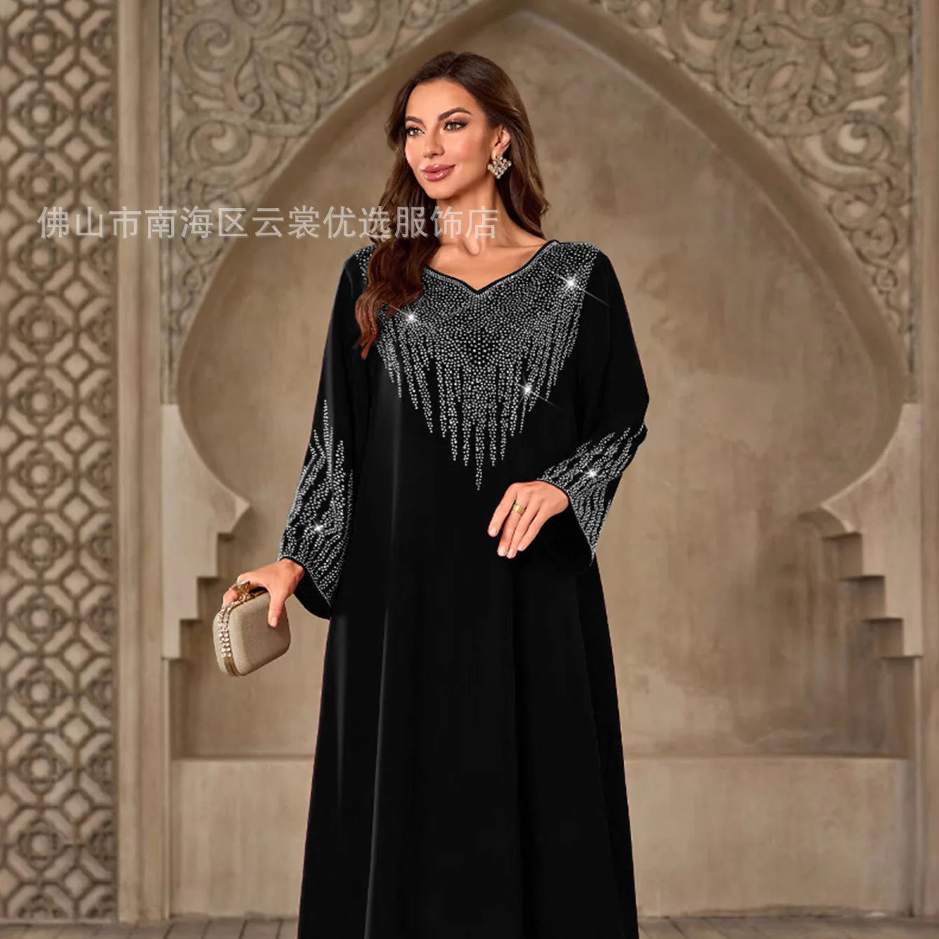 Loose Muslim Women's Dress Dubai Middle East National Costume Long Robe Elegant Ladies' Gown Comfortable Fashionable Design