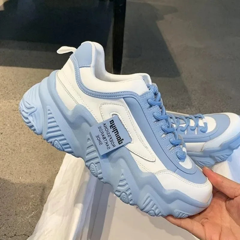 2024Women Shoes Fashion Trend Casual Sneakers Women Comfortable Soft Bottom Lace Up Female Platform Shoes Zapatos De Mujer