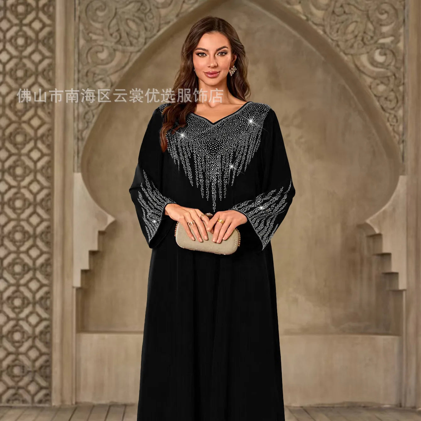 Loose Muslim Women's Dress Dubai Middle East National Costume Long Robe Elegant Ladies' Gown Comfortable Fashionable Design