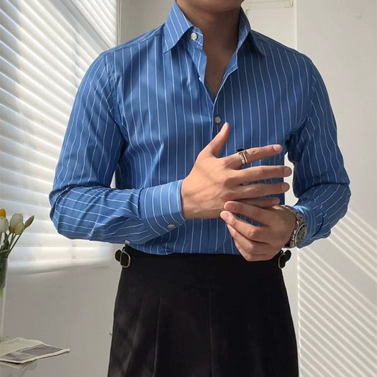 Autumn New Leisure Commute Windsor Collar Long-Sleeved Shirt