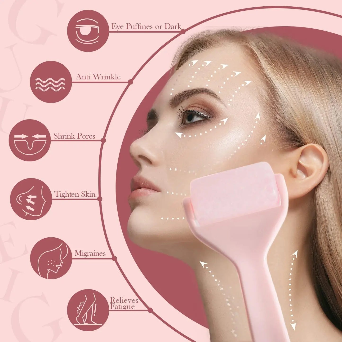 Ice Roller Skin Enhancing Firming Smooth Skin Anti-Wrinkle Eye Bags Reusable Cooling Facial Ice Roller for Home Use