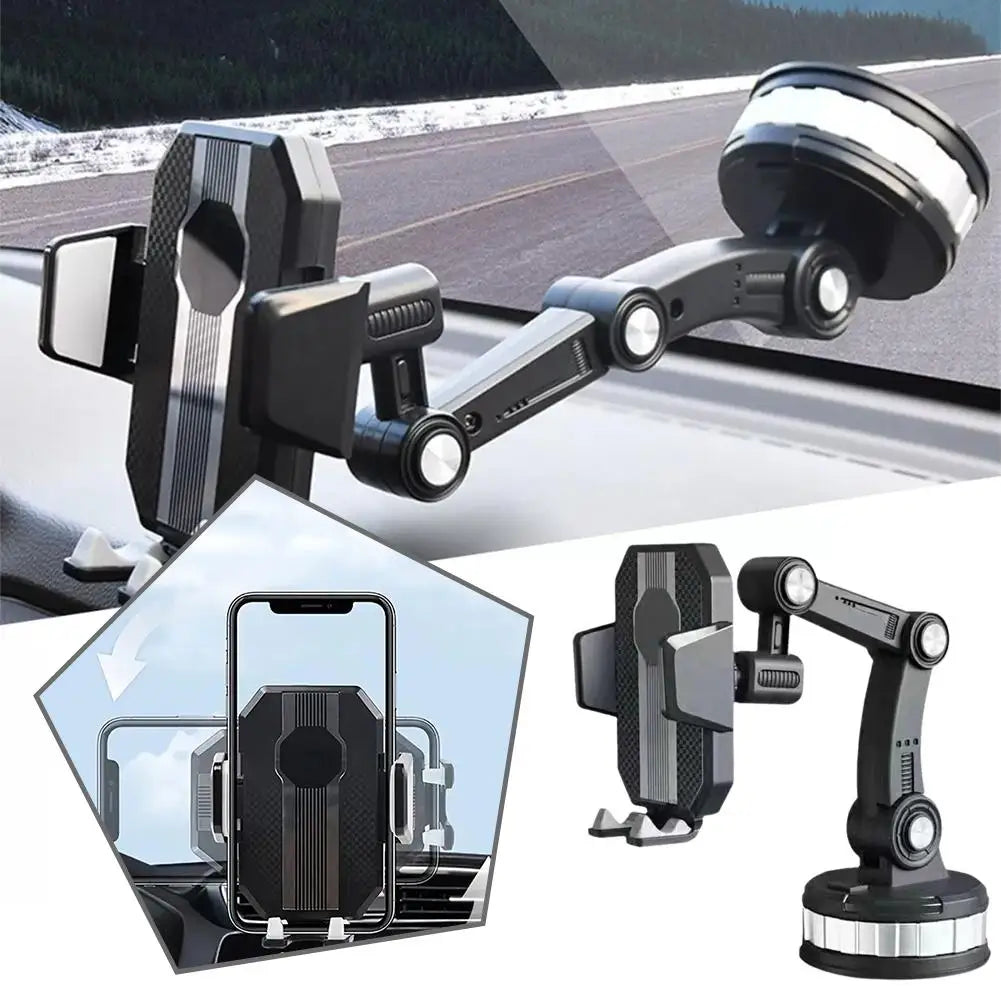 Universal Car 360°Rotate Mobile Phone Holder Mount Sucker Adjustable Arm Phone Bracket Stand Fit For IPhone 13 12 Pro Max L1H4