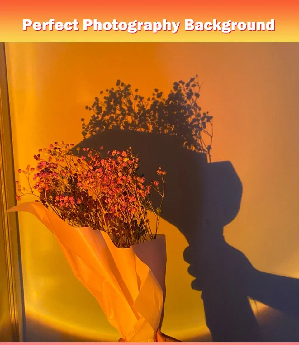 USB Sunset Lamp Sunset Projector Mood Light Living Room Bedroom Night Light Indoor Decor Bar Atmosphere Photography Background