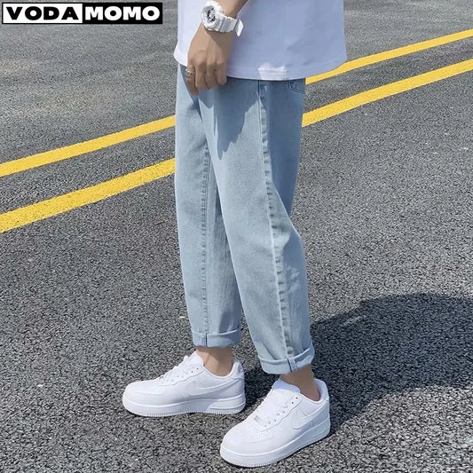 Men Jeans Male Trousers Simple Design High Quality Students Daily Casual Straight Denim Pants jeans for men clothing y2k jeans
