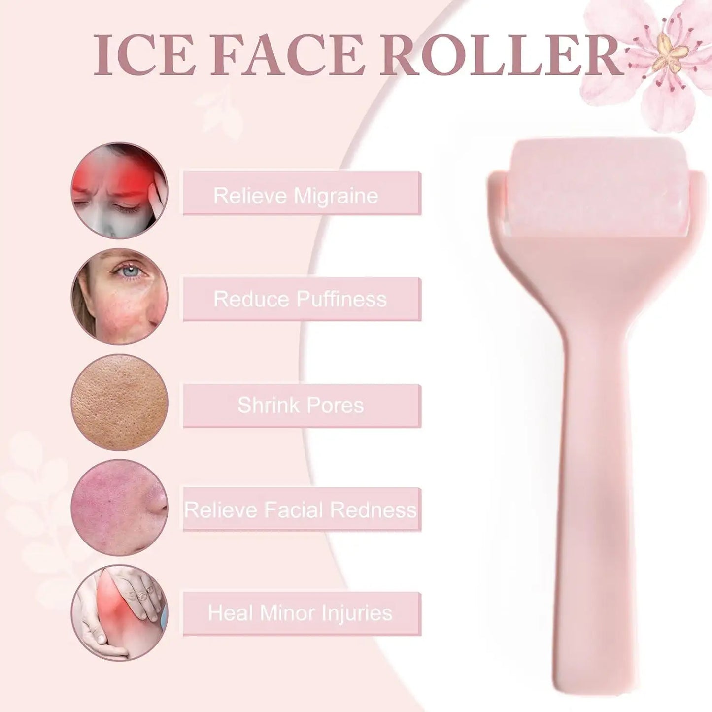 Ice Roller Skin Enhancing Firming Smooth Skin Anti-Wrinkle Eye Bags Reusable Cooling Facial Ice Roller for Home Use